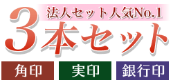 3本セット　印鑑ケース付き